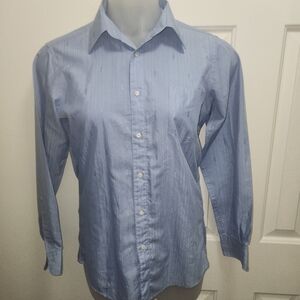 Vintage YSL Men's Blue Long Sleeve Shirt Size 15 Neck Read Description
